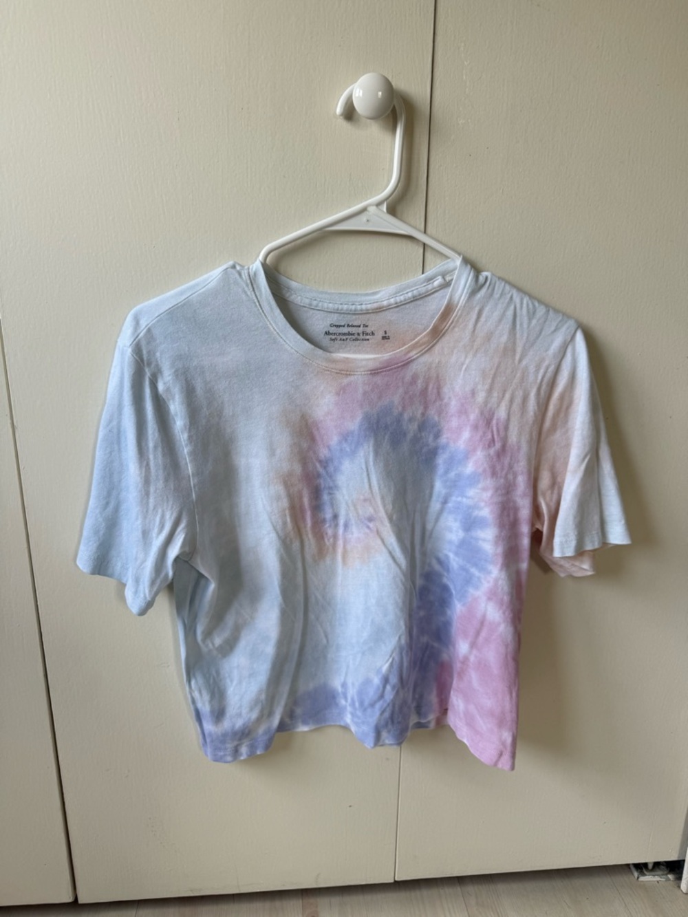 Abercrombie & Fitch Pastel Tie-Dye Cropped Tee